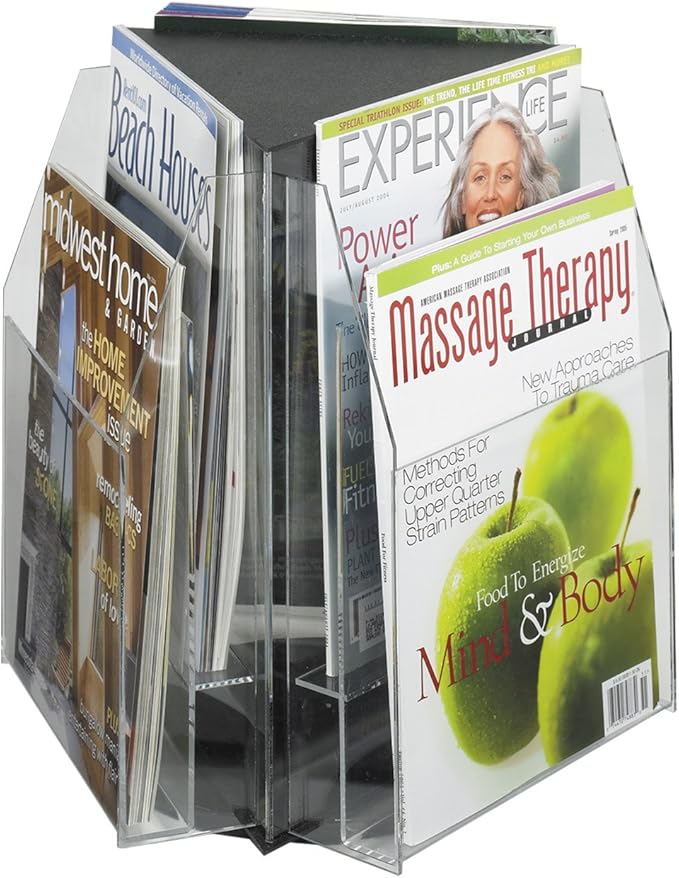 Safco Products 5698CL Reveal Table Top Literature Display, 6 Magazine, Clear