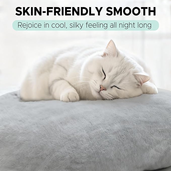 Body Pillow for Adults - Soft Long Bed Pillows Insert for Sleeping - Shredded Memory Foam and Removable Washable Cover - Swan Shaped Side Sleeper Pregnancy Pillow 49 Inch (Grey)