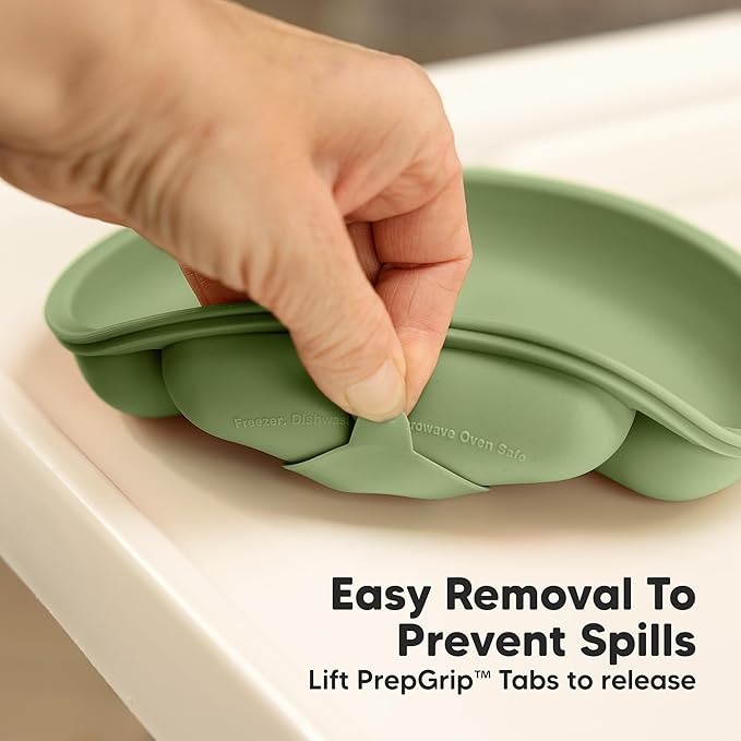 KeaBabies Suction Plates for Baby, Toddler - 3-Pack 100% Silicone Toddler Plates, Divided Baby Plates with Suction, Silicone Plates for Baby, Kids, BPA-Free, Microwave, Dishwasher Safe (Quantum)