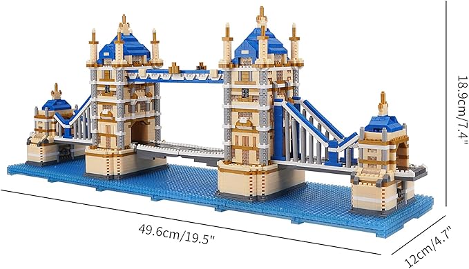 Building Blocks Set, London Tower Bridge Model Micro Mini Blocks, 3800 PCS Architecture Model Kits