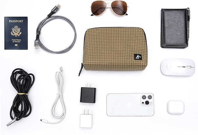 SIMTOP Cord Organizer Travel Small Tech Bag Pouch Case for Cords, Charger, Hard Drive, Power Bank – Water-Resistant Electronics Organizer, Small Portable Gadget Case for Travel