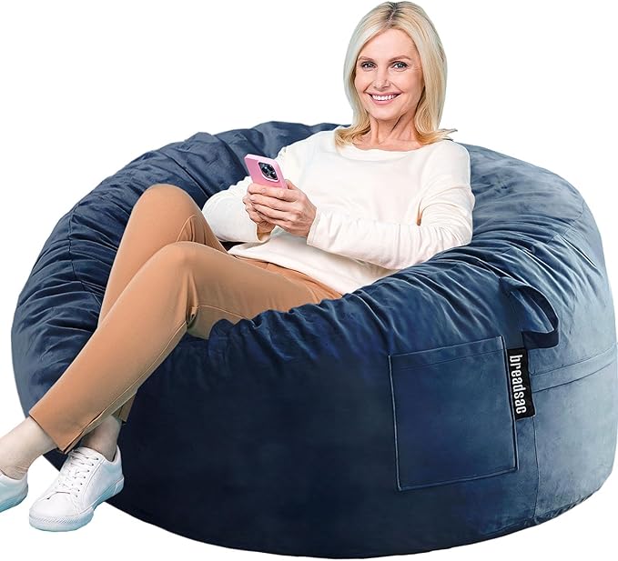 Bean Bag Chairs, Memory Foam Bean Bag Chair for Adults/Teens/Kids, High-Rebound Memory Foam Lazy Sofa Furniture for Living Room Bedroom College Dorm