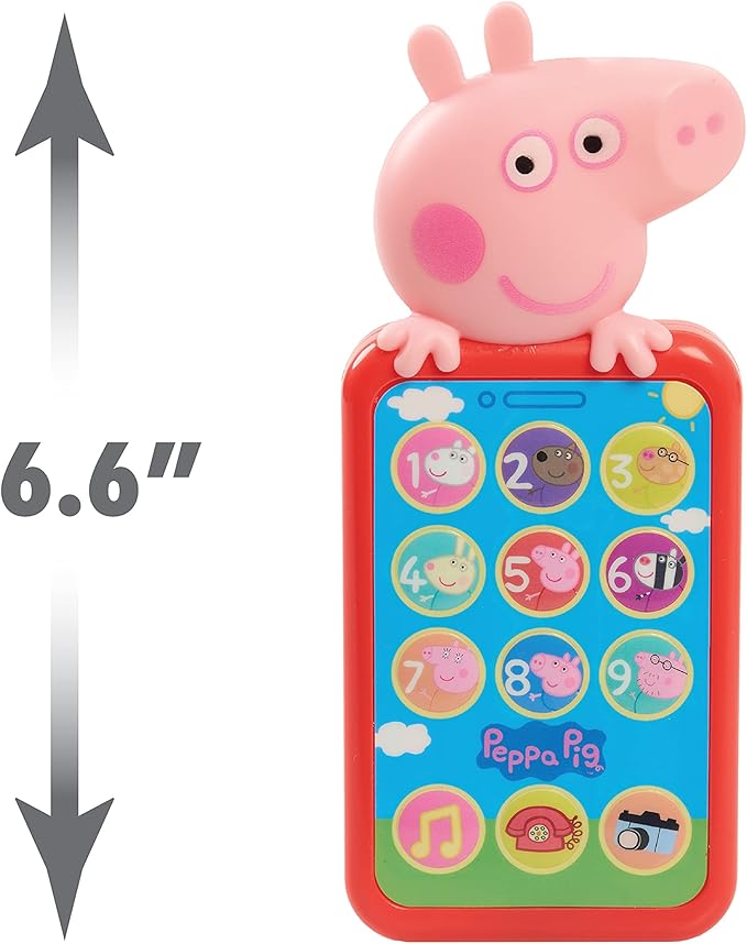 Just Play Peppa Pig Have a Chat Cell Phone, Toy Phone with Realistic Sounds and Light Up Buttons, Kids Toys for Ages 3 Up
