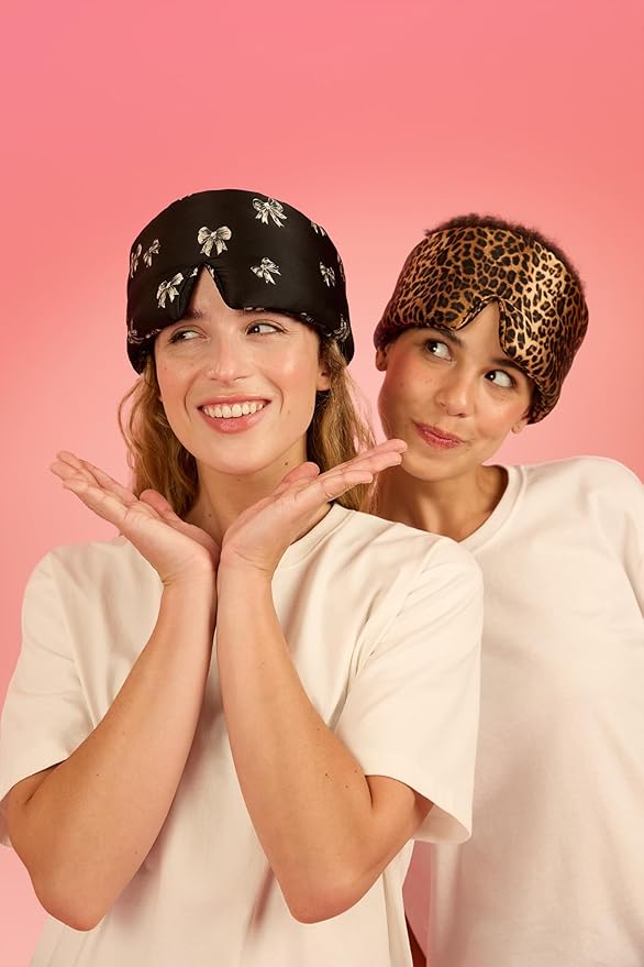 Glow People Silk Sleep Mask – 100% Mulberry Silk Eye Mask for Sleeping, Total Blackout, Cloud-Soft and Adjustable for Beauty Sleep and Travel - Leopard