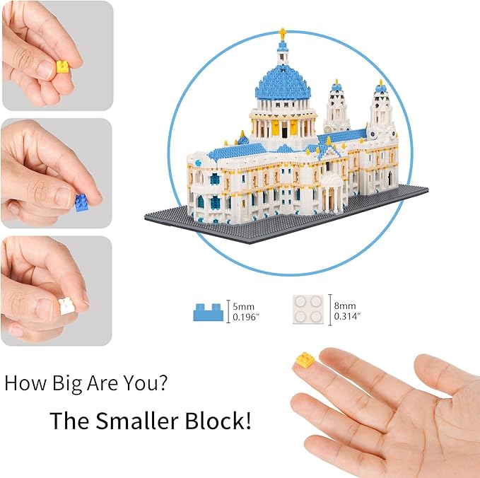 Building Blocks Set, St Paul's Cathedral Model Building Kit 7053 PCS Architecture Collection Micro Mini Blocks