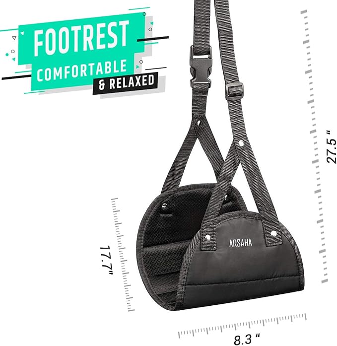 Arsaha Portable Foot Hammock - Airplane Travel Essentials, Reduces Swelling with Memory Foam