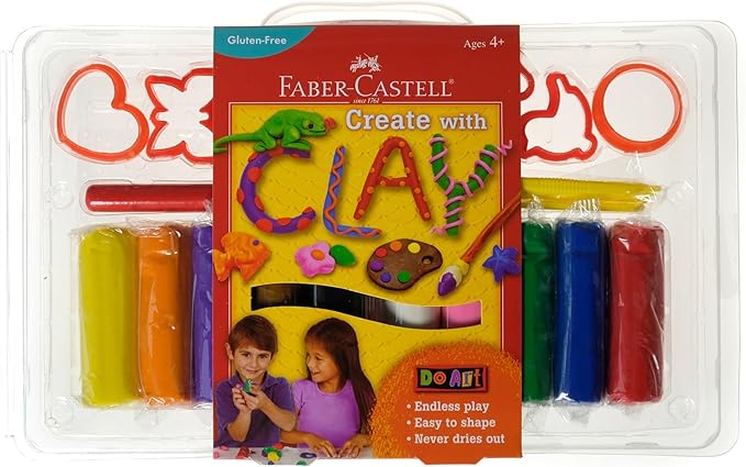 Faber-Castell Do Art Create with Clay - Modeling Clay Set for Kids - Soft Clay, Never Dries Out