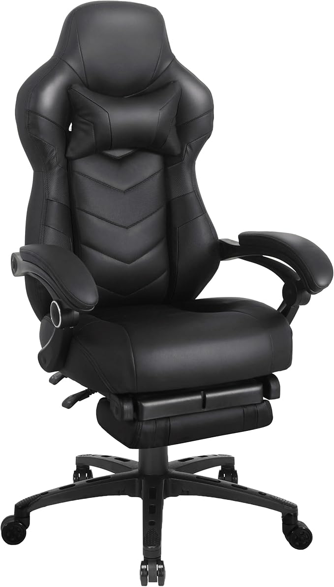 Gaming Chair High Back Ergonomic Racing Computer Desk with Comfortable Lumbar Support and Headrest Girl Gamer Height Adjustable
