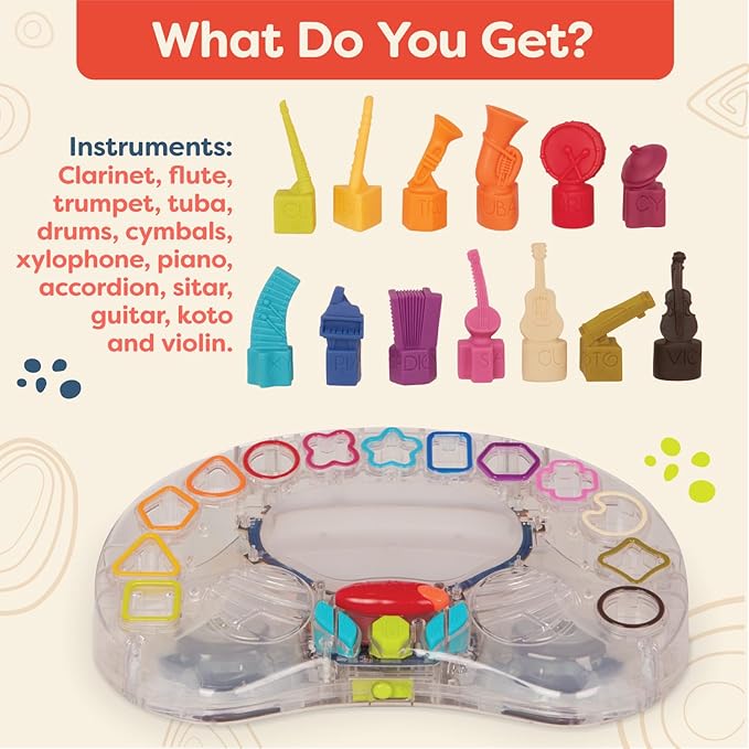 B. toys - B. Symphony Musical Toy Orchestra for Kids 3+ Years– 13 Musical Instruments for Classical Music for Babies and Toddlers – Interactive Kids Music Toys with Lights and 15 Songs