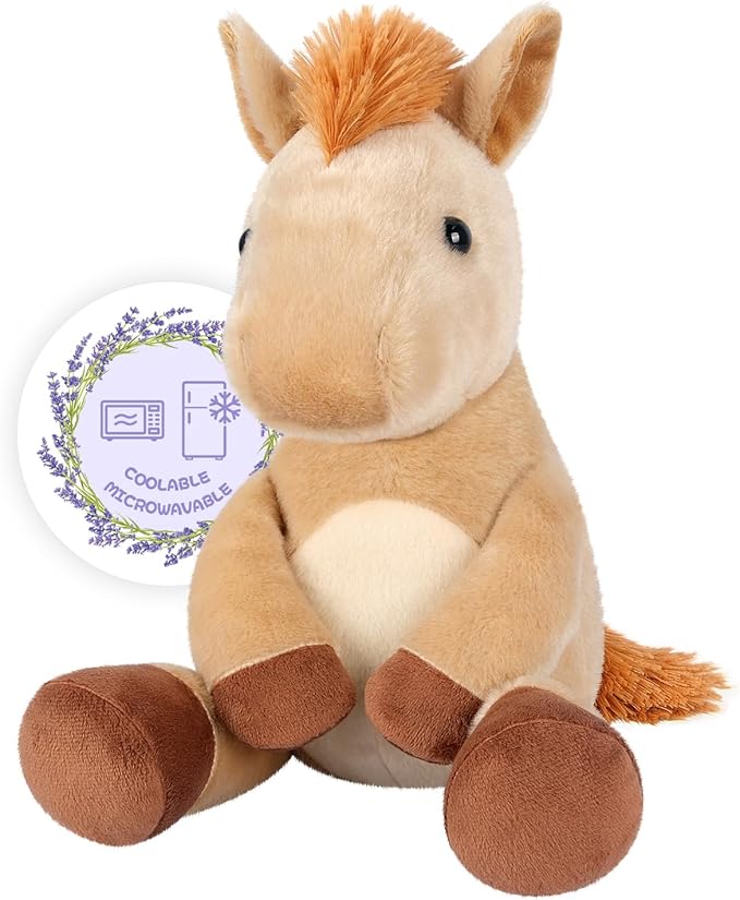 Heatable & Coolable Horses Stuffed Animals, Microwave Heating Pad, Horses Plush for Companion, Cute Plushies Horse Lavender Stuff, Horse Toys Gifts