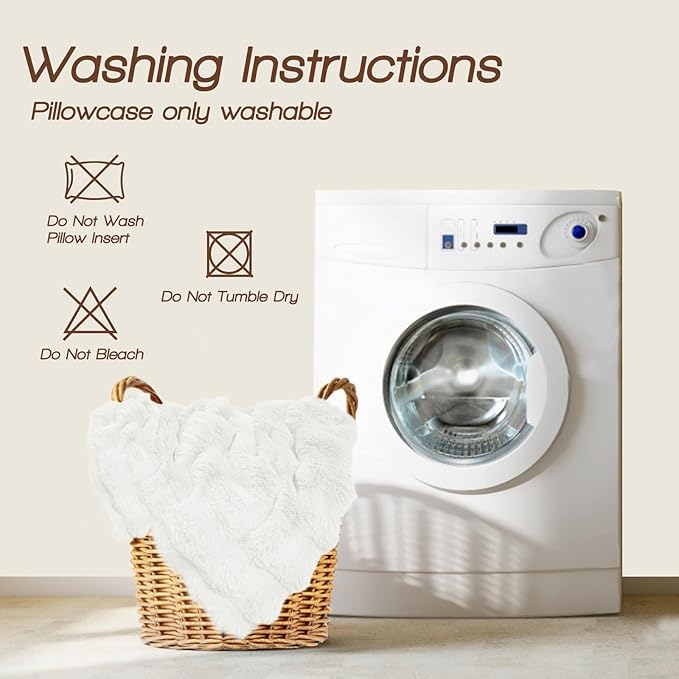 YZ HOME Faux Fur Fluffy Body Pillow for Adults - Firm Body Pillow Insert with Shredded Blue Memory Foam, Adjustable Height, Soft Support for Side Sleeping, Pregnant Women, Washable, 20x54 Inch (White)