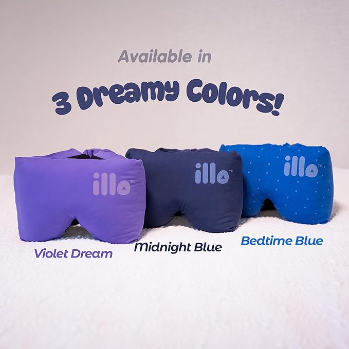 illo Wearable Pillow Sleep Mask | Soft Mulberry Silk Blackout Sleeping & Napping Eye Mask | Best for Home Bed, Work, Camping, Airplane, Side Sleeper | Reversible as Travel Neck Pillow | Women & Men