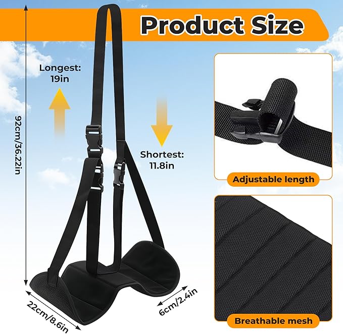KwonfaiDelil Airplane Foot Hammock - Portable Travel Foot Rest with Adjustable & Detachable Straps for Ergonomic Support on Flights, Cars, Trains, Lightweight & Packable for Long Haul Travel & Office