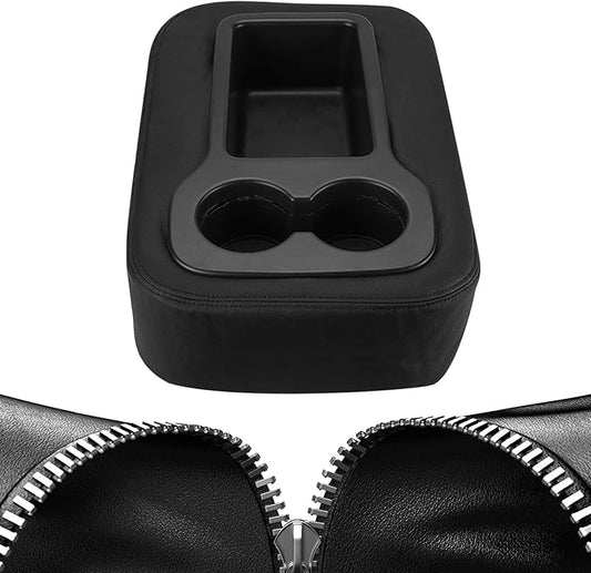 JOYTUTUS Center Console Cover Compatible with 2007-2014 Silverado Sierra Avalanche Yukon Tahoe Suburban Jump Seat, Leather Arm Rest Armrest Cover for Car, Middle Console Cover, Car Arm Rest Cover