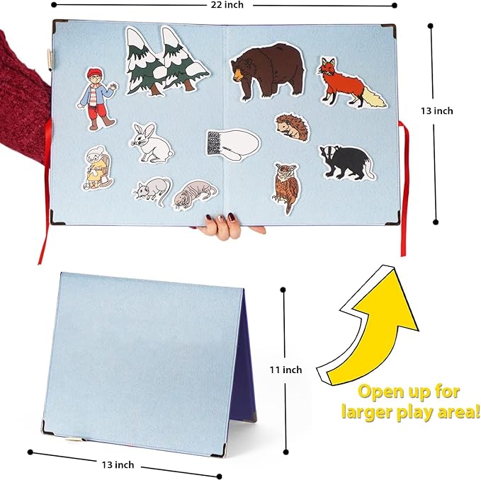 CHEFAN Foldable Felt Board for Toddlers 22 x 13 FreeStanding Flannel Board for Kids as Learning Board for Preschool Classroom and Daycare | Use with Felt Set Felt Book as Story Telling Board