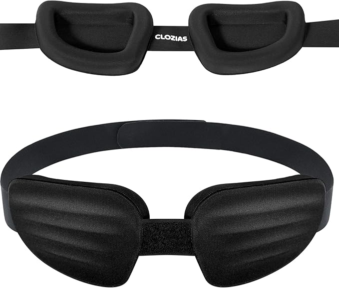 CLOZIA Sleep Mask for Men Women, Adjustable Sleeping Eye Mask, 100% Blocking Eye Masks for Sleep, Soft Comfortable for Travel & Shift Work, Black
