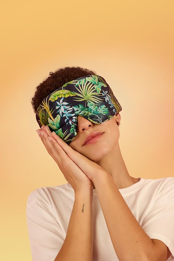Glow People Silk Sleep Mask – 100% Mulberry Silk Eye Mask for Sleeping, Total Blackout, Cloud-Soft and Adjustable for Beauty Sleep and Travel - Tropics