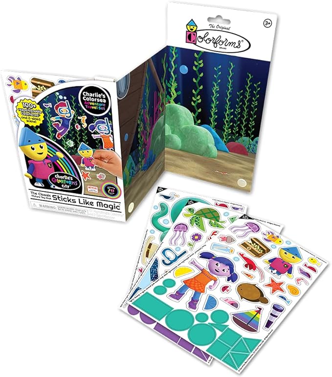 Colorforms Travel Set, Stickers for Kids – Charlie's Colorforms, Arts and Crafts, Reusable Sticker Book, Kids Stickers, Toddler Crafts, Stickers for Boys, Arts & Crafts, Craft Supplies, Ages 3+