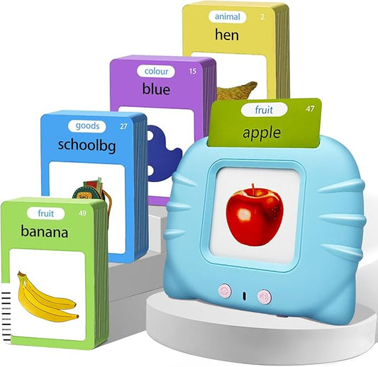 Talking Flash Cards for Toddlers, 224 Common Words, Language Therapy, Sensory Interactive Toy for Autism, Educational Learning Gift for Boys and Girls Ages 1-5