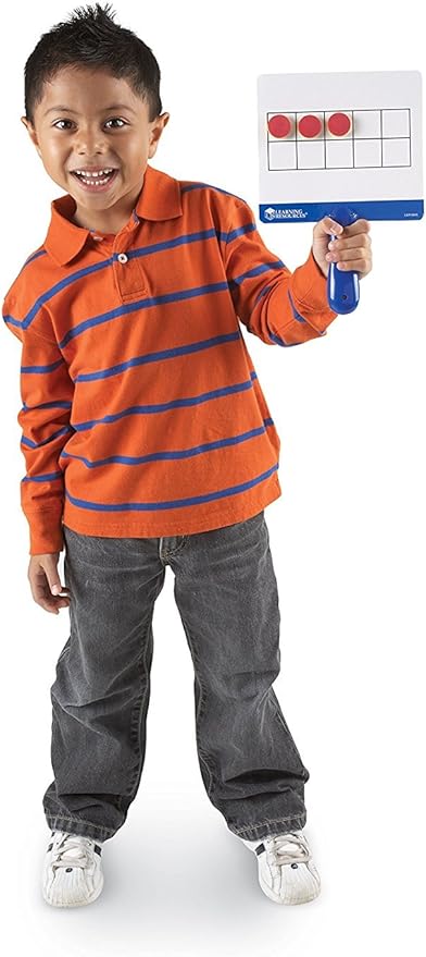 Learning Resources Magnetic Ten-Frame Answer Boards - Set of 4 with 100 Colorful counters/Discs, Ages 5+ | Grades K+ Giant Magnetic Ten Frame Boards Set, Math Manipulatives