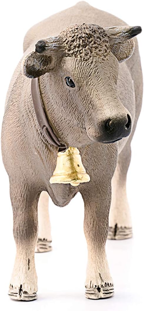 Schleich Farm World Braunvieh Cow Animal Figurine - Highly Detailed and Durable Farm Animal Toy, Fun and Educational Play for Boys and Girls, Gift for Kids Ages 3+