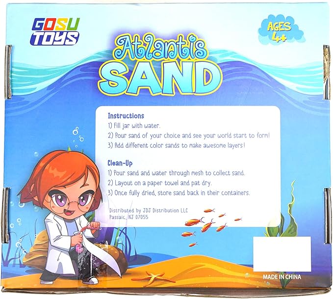 Gosu Toys Atlantis Sand Hydrophobic Magic Sand Box Set Over 2lbs of Sand 6 Colors (Green, Yellow, Pink, Blue, Orange, Purple)