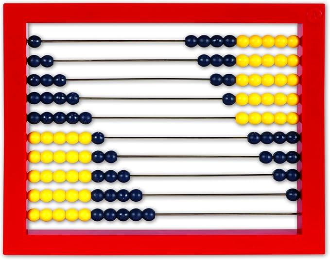 Learning Resources 2-Color Desktop Abacus, Red Frame, Color Coded, Math Concepts