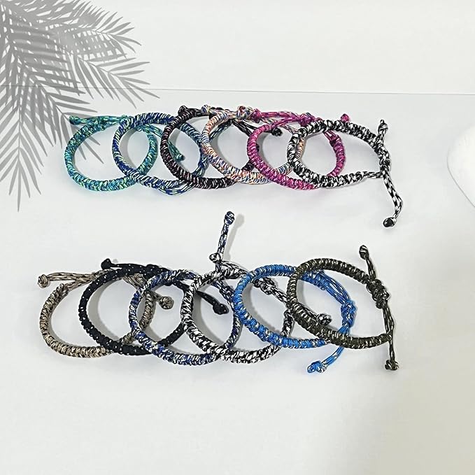 24 pcs Braided Friendship Bracelets for Teen Girls Boys Woven Paracord Bracelets Set Valentines Exchange Gifts Easter Basket Fillers for Teens Teenager Birthday Christmas Party Favors