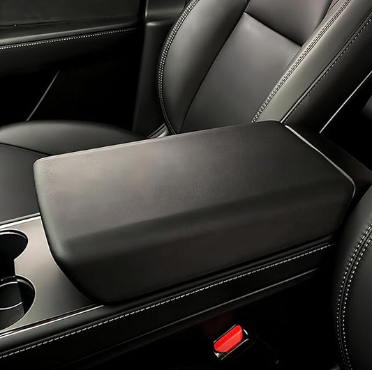frani Center Console Armrest Cover Designed for Tesla Model 3 2017-2023/Model Y 2020-2025(Not for Model Y Juniper),Non-Slip Designed with EZ Snap On Install-Black