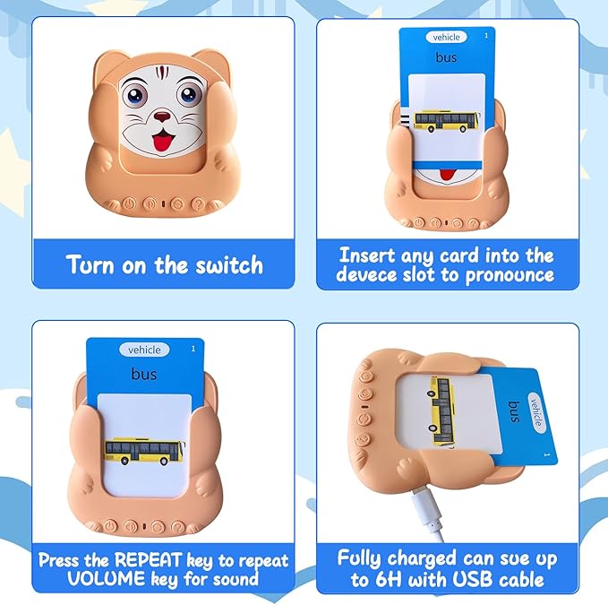 Talking Flash Cards Toddler Toys,Kids Toddler Flash Cards with 224/510 Sight Words,Montessori Toys,Bilingual English-Spanish，Learning Educational Toys for Kids Ages (510 -Sight Words)