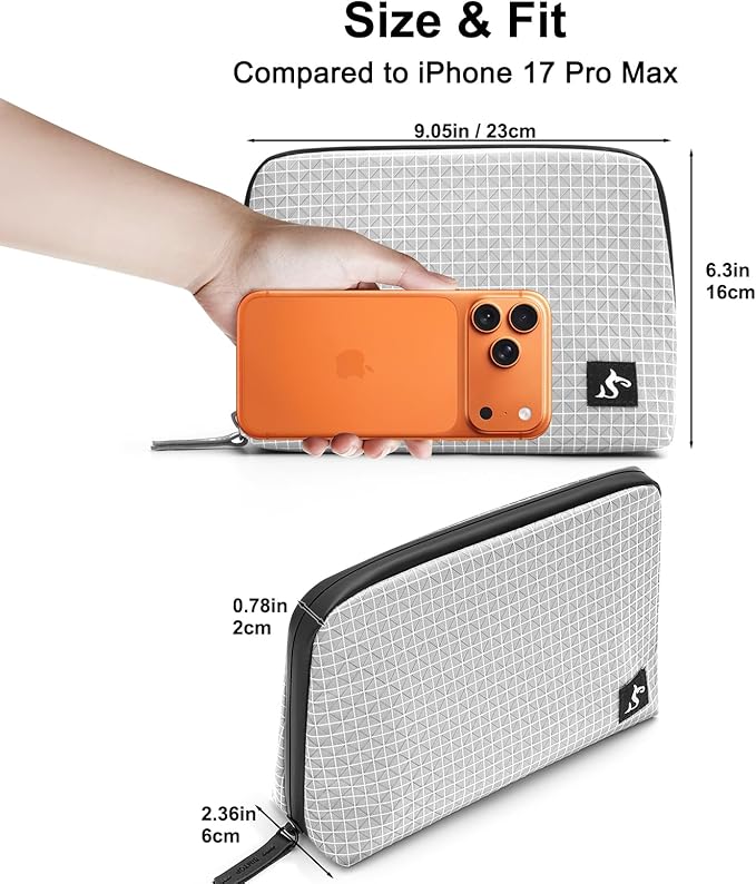 SIMTOP Cord Organizer Travel Small Tech Bag Pouch Case for Cords, Charger, Hard Drive, Power Bank – Water-Resistant Electronics Organizer, Small Portable Gadget Case for Travel