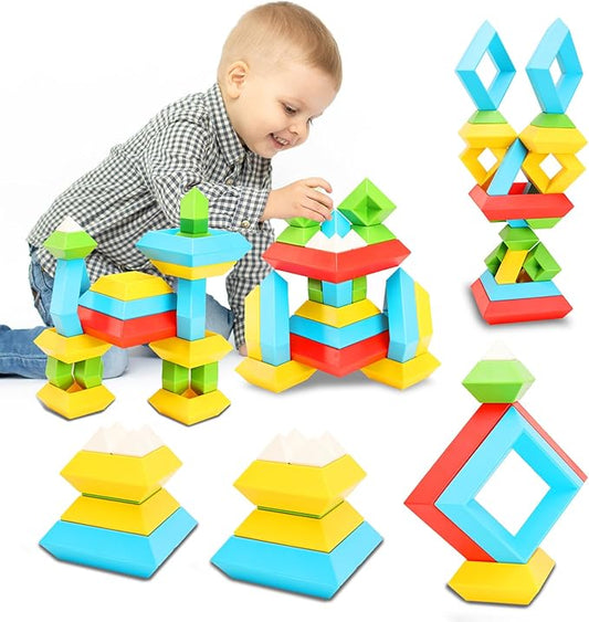 Montessori Toys for Ages 3-6 Year Old Toddlers Boys Girls Preschool Learning Stacking Toy Building Blocks Educational STEM Sensory Toys Gifts