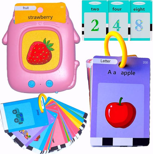 Durable PVC Talking Flash Cards for Toddlers with a Ring to Carry Flashcards Learning Toys with 274 Audible Sight Words Montessori Toys Sensory Toys for Kids with Autism, Speech Therapy See and Say