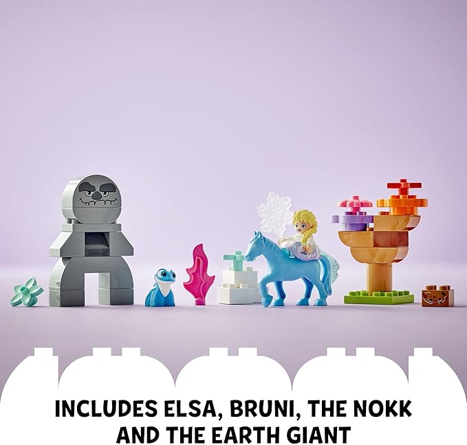 LEGO DUPLO Disney Elsa & Bruni in The Enchanted Forest Frozen Toy - Disney Princess Building Set for Toddlers with Elsa Minifigure - Gift Ideas for Preschool Girls & Boys, Ages 2+ - 10418