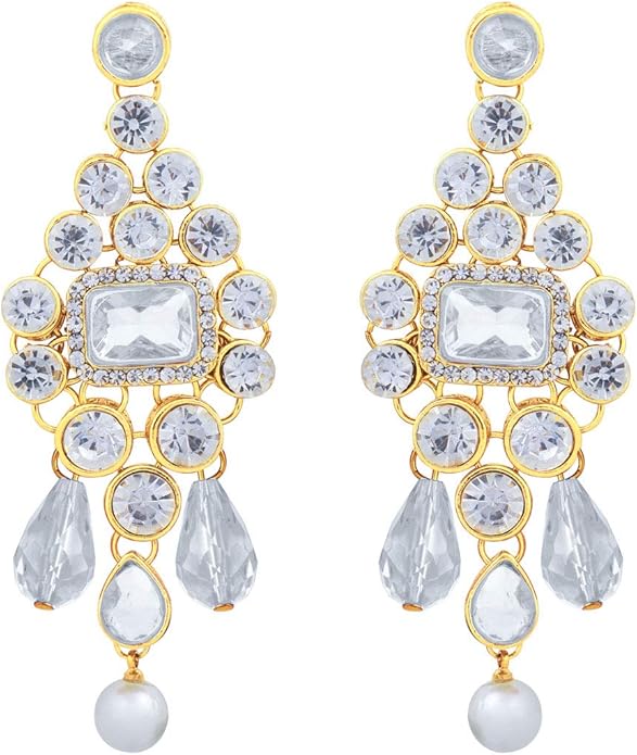 Aheli Kundan and Simulated Colored Stones Indian Ethnic Maang Tikka Necklace and Earrings Set Bollywood Festive Statement Jewelry Gift for Women