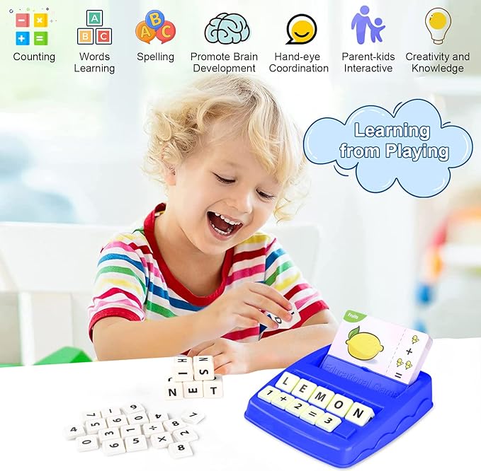 Flash Cards for Kids, 2 in 1 Education Matching Letter Games,Phonics Alphabet Spelling & Reading Toys, Learning Toy Birthday Gifts for Preschool Kindergarten Boys Girls Activities Ages 4-8