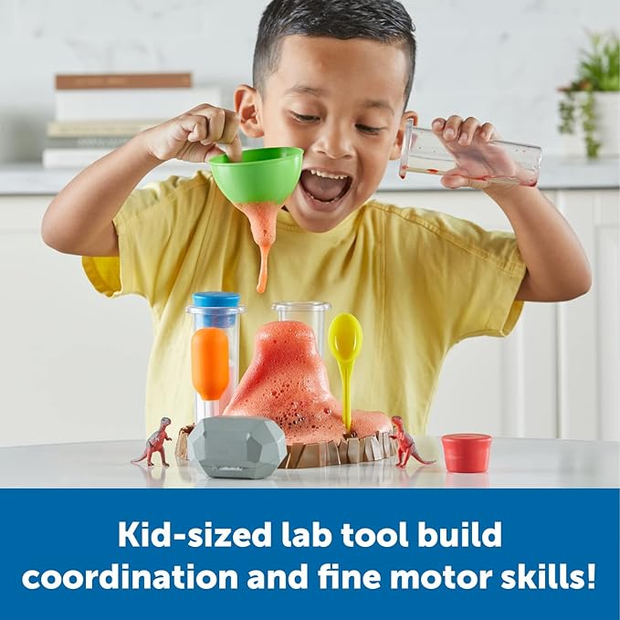 Learning Resources Fizzy Volcano Science Kit - 13 Pieces, Ages 4+, Preschool STEM Toys for Kids, Science Experiments