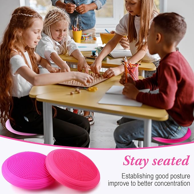 Libima 4 Pcs Wiggle Seat Inflated Wobble Cushion for Sensory Kid 13 Inches Balance Disc Flexible Seating for Classroom Sensory Pad for Chair Wiggle Cushion