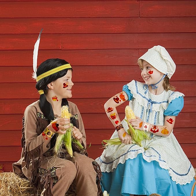 40PCs Thanksgiving Slap Bracelets for Kids with Thanksgiving Tattoo, Turkey Pumpkin Autumn Maple Leaf Snap Band for Fall Party Favors Decor