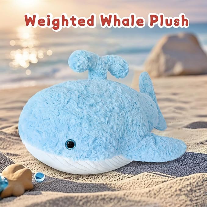 Niuniu Daddy 23" | 3.3 Pound Whale Weighted Stuffed Animals for Kids Adults, Whale Weighted Plush Lap Animals Plush Toy for Toddler Teens, Large Stuffy Pillow for Presents Birthday Christmas Holiday