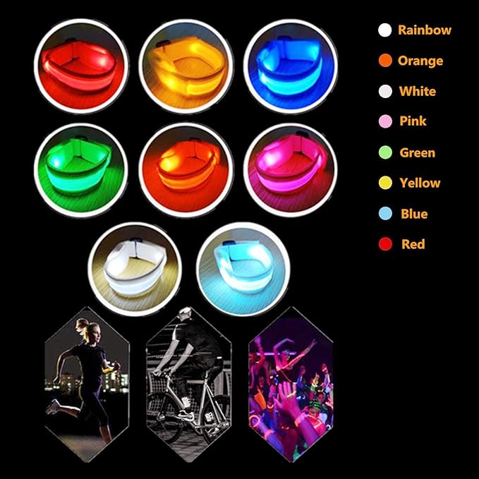 8 PCS LED Glow Bracelets, Christmas Light Up Bracelets Set - Glow in The Dark Party Bracelets Favors Supplies for Christmas, Concerts, Festivals, Game Prizes, Sports, Rave Accessories.