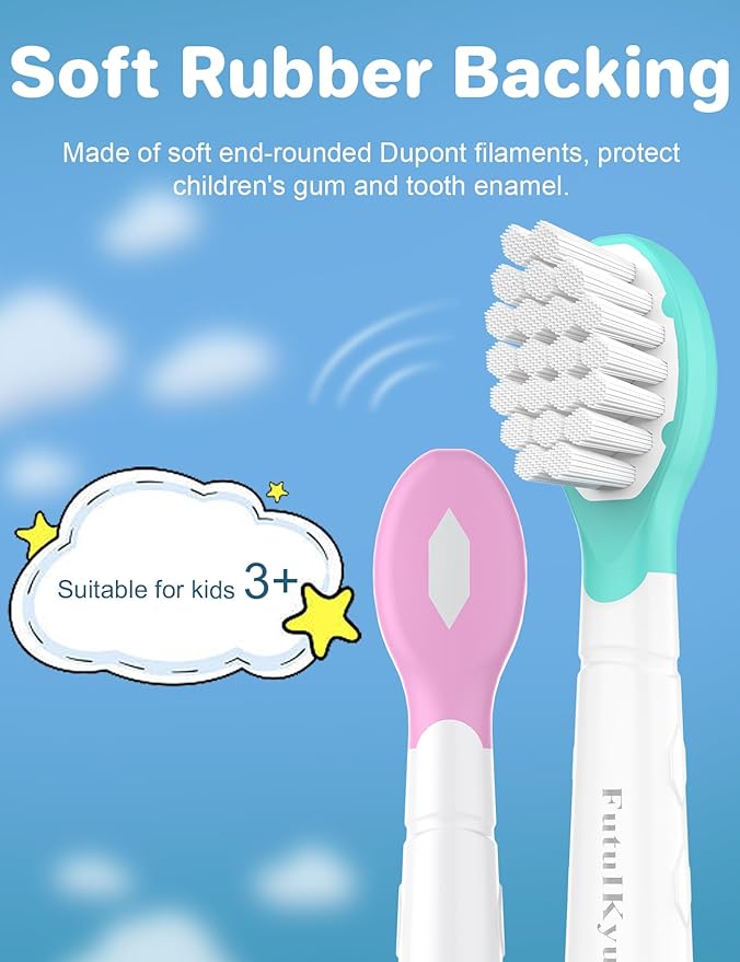 Kids Replacement Heads for Philips Sonicare: 3+ Years Old Children Soft Electric Toothbrush Compact Child Brush Head for Boys Girls, Blue 4 Pack
