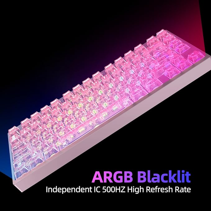 MG75MAX 81 Keys Wired Magnetic Switch Keyboard, 256KHZ Single Key Scan Rate, PCB Nano-Coating Waterproof, Hall Effect, 8KHZ/ARGB/CNC Aluminum Gaming Keyboard(Pink)