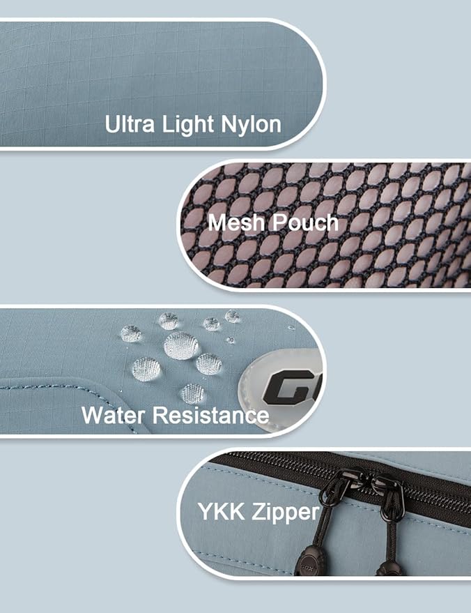 GOX Small Travel Toiletry Bag, Dopp Kit Case For Men, Multifunction Cosmetics Organizer Pouch (Haze Blue)