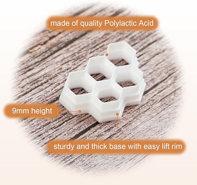 3ps Embossed Bumble Bee Cutter Set, Honeycomb Fall Polymer Clay Cutters, Clay Animals Jewelry Making, Polymer Clay Earrings Cutters, Tissue Blades Mini Clay Earring Cutters for Polymer Clay Texture