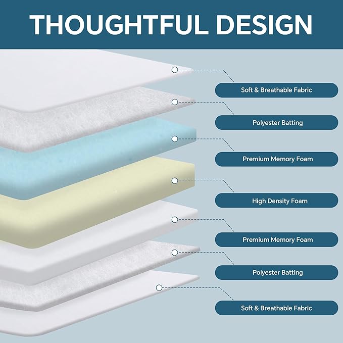 BALAPET Couch Cushion Replacement Memory Foam Upholstery Square Cushion, Sofa Cushions Inserts with Dacron Fiber Layer, High Density Foam Wrapped with Memory Foam & Polyester Batting(24 * 24 * 6in)