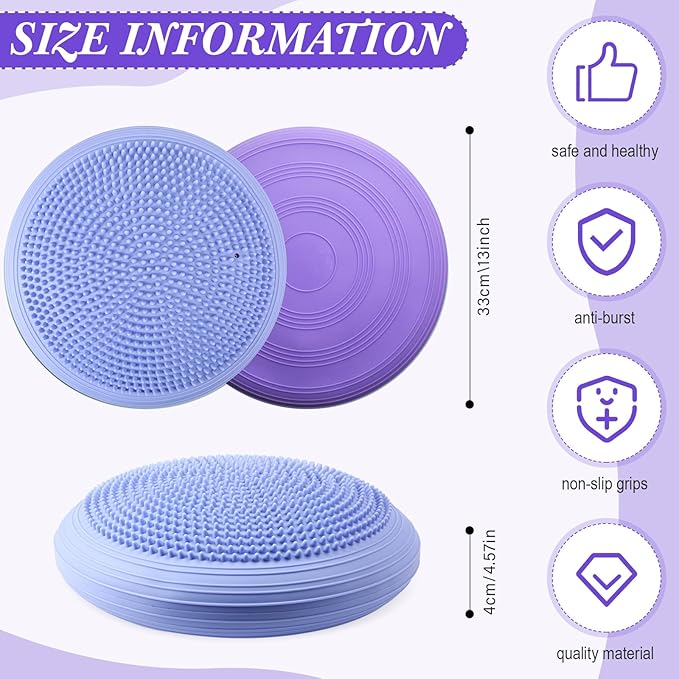 Libima 4 Pcs Wiggle Seat Inflated Wobble Cushion for Sensory Kid 13 Inches Balance Disc Flexible Seating for Classroom Sensory Pad for Chair Wiggle Cushion