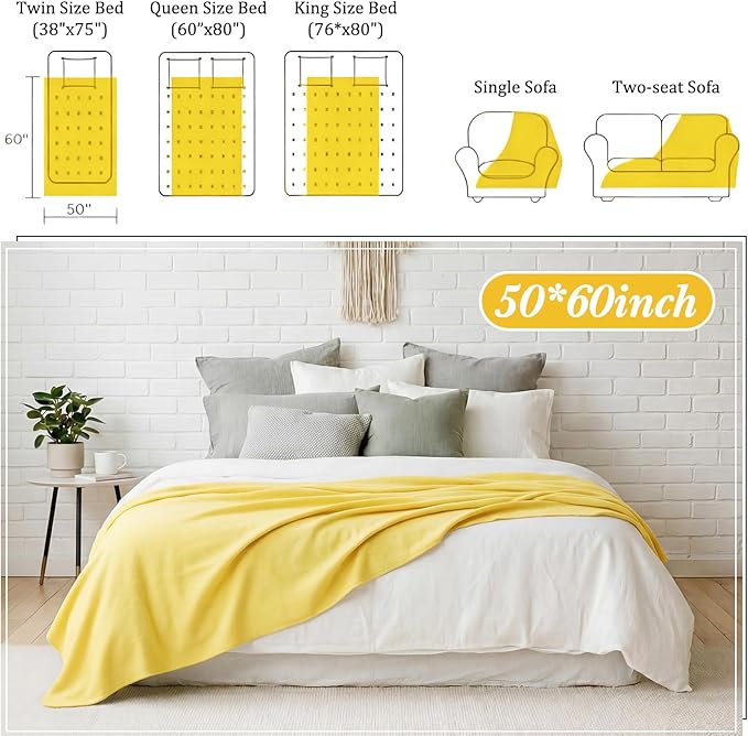 Kinlop 80 Packs Fleece Blanket Bulk 60 x 50 Inch Soft Lightweight Fleece Cozy Blanket Warm Throw Plush Pet Throw for Bed Couch Sofa Home Office Wedding Gifts Travel Camping (Multicolored)