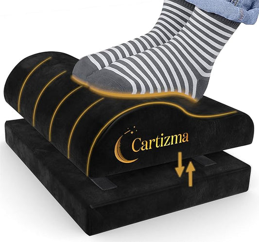 Foot Rest for Under Desk at Work-Ergonomic FootRest UnderDesk Foot Stool for Pain Relief with Washable Covers-Non-Slip Under Desk Footrest Office, Home & Travel-Adjustable Office Foot Rest