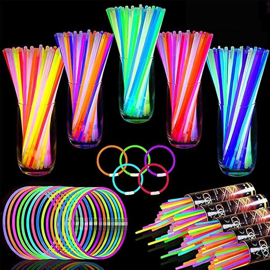 120 Pack Glow Sticks Bulk Party Supplies Glow In The Dark Party Favors Glow Sticks Necklaces Bracelets with Connectors 8" Glowsticks Light Up Toys Neon Birthday Decorations Football Party Supplies